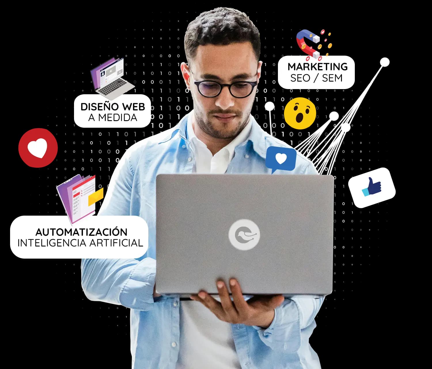 Employer working on a computer